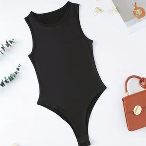 Solid Sleeveless Bodysuit,